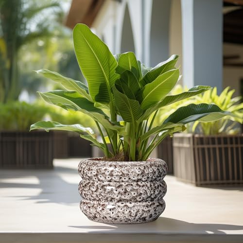 Ceramic Flower Pots (13 Inch / Leopard Print White)