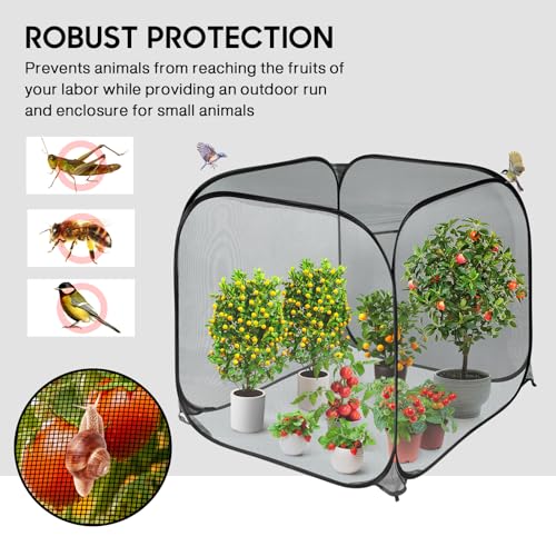 2Pc Pop Up Mesh Plant Cover (Black / 2 pieces)