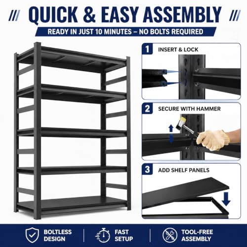 Garage Shelving Heavy Duty Shelving Unit (3TIER 31.5"H×31.5"W×13.8"D)
