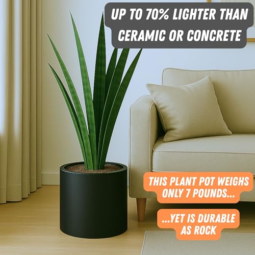 Large Planter for Indoor or Outdoor (Matte Black / 12 Inch)