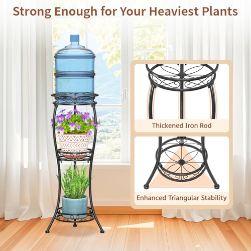 3 Tiers Metal Corner Plant Flower Stand Tall Indoor Outdoor (Classic Black / 3 Tier)