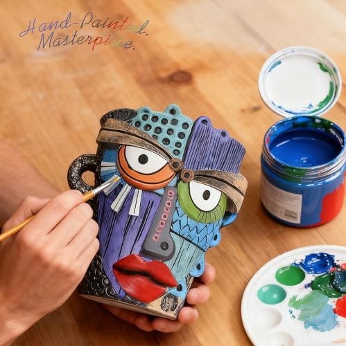 Abstract Face Planter Pots for Indoor Plants & Flowers Deco Gift (Eclectic / Large)