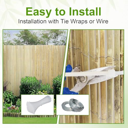 Bamboo Slat Fence 57in H x 13ft L (4.8 ft H x 13 ft L)