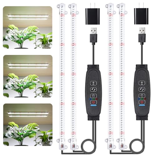 LED Grow Light Strips for Indoor Plants (Red / White / 16Inch 2 Head 2 Pack)
