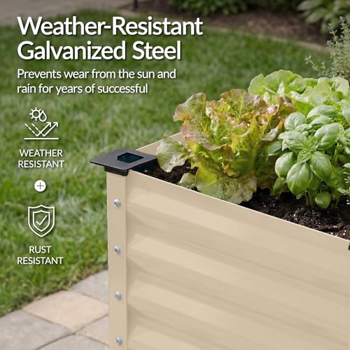 72x24x30in Non Toxic Galvanized Raised Garden Bed (72x24x30in / Beige)