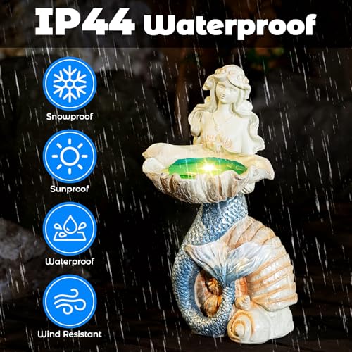 12" Mermaid Solar Night Garden Light (Blue Multi)