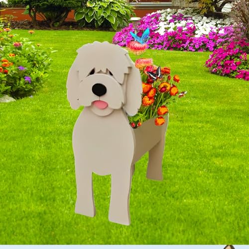 Golden Doodle Dog Planter Pots