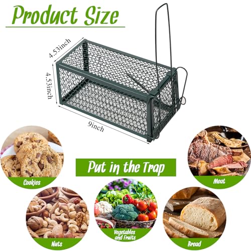 4 Pcs Rat Trap Live Animal Cage for Squirrel Chipmunk Mouse (Green)