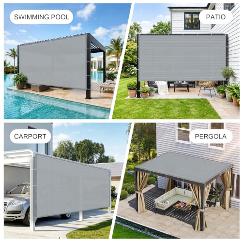 Shade Cloth 13x18 FT Sun Shade (13' x 18' custom size / Light Grey)