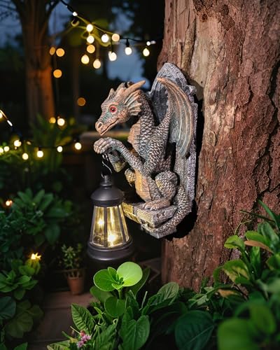 Dragon Statue Solar Lantern for Garden Décor