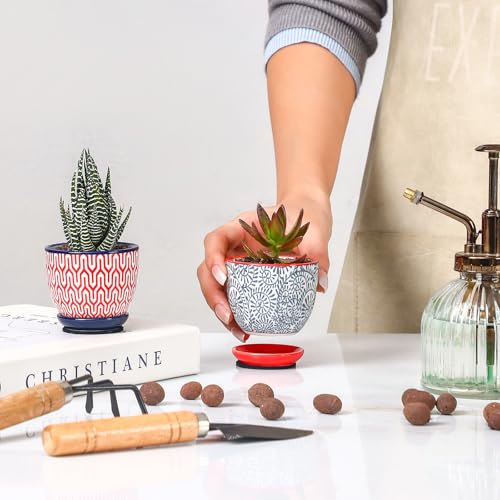 Ceramic 2.4 Inch Succulent Pots (Assorted Colors / 2.4 Inch, Set of 6)