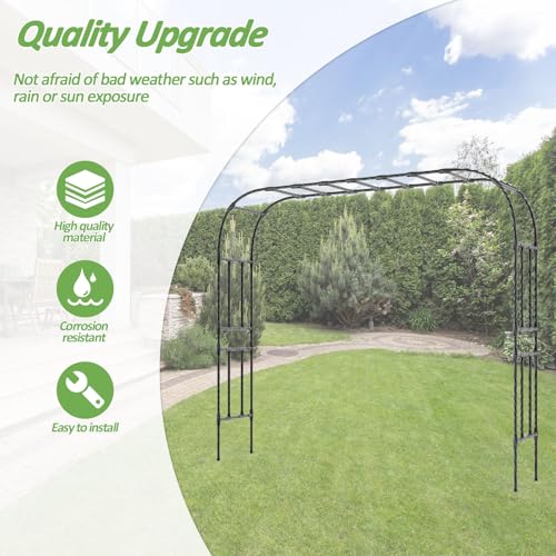 Thickened Metal Garden Arch (126（L）*94(H)*16(W)IN)