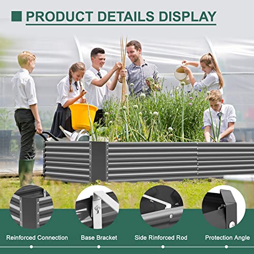 8×4×2 ft Galvanized Raised Garden Bed Kit