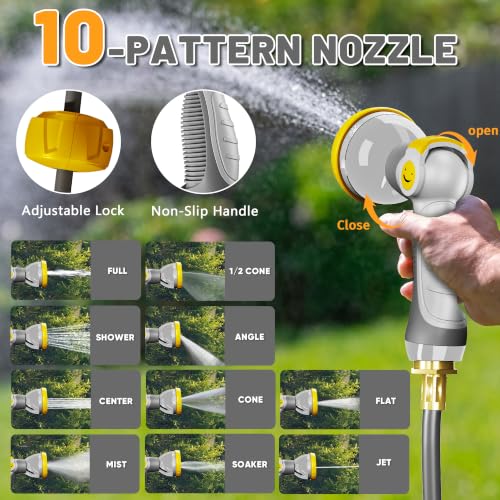 Automatic Retractable Garden Hose Reel on Metal Spike (Dark Grey / 1/2"×90FT)