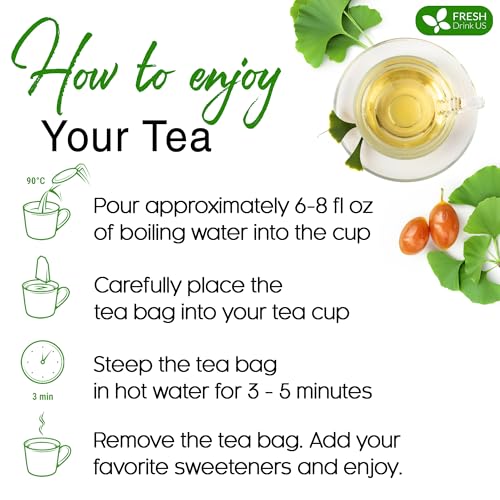 Premium 55 Ginkgo Biloba Leaf Tea Bags (55 Tea Bag)