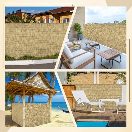 Natural 2 Pack 4FT X16.4FT Reed Fencing Roll Bamboo Privacy Screen (2 Count)