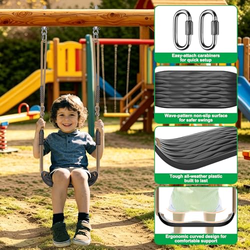 Black Heavy Duty Swing Seat Non (Black U-shape Swing (1 Pack))
