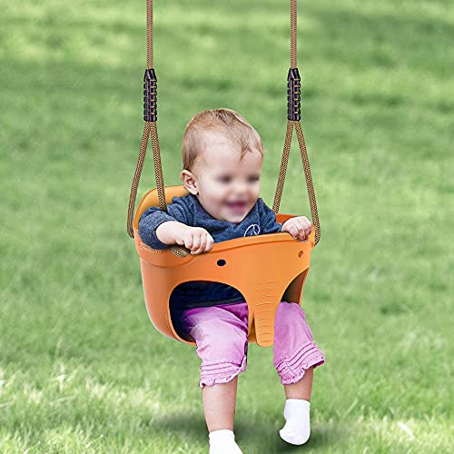 Yellow High Back Full Bucket Toddler Swing Seat w (Yellow Bucket Swing)