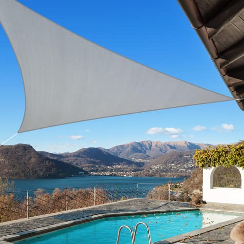 20'X20'X20' Sun Shade Sail Gray Curved Triangle (Gray / 20'X20'X20'custom)