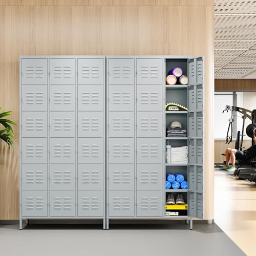 Metal Lockers for Employees (18 Door / Grey)