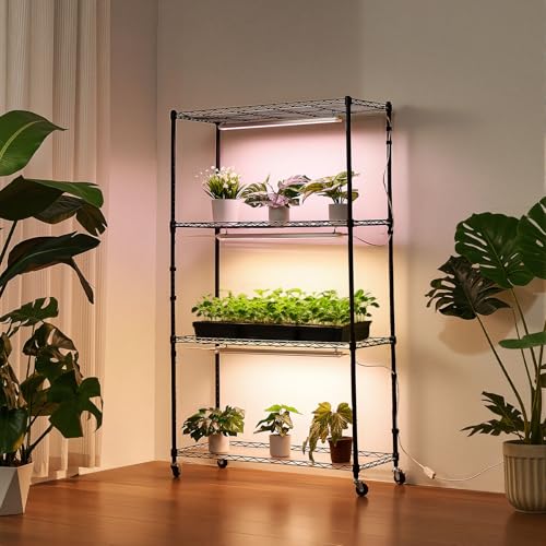 Plant Shelf with Grow Light (3 Light Modes / 4-Tier)