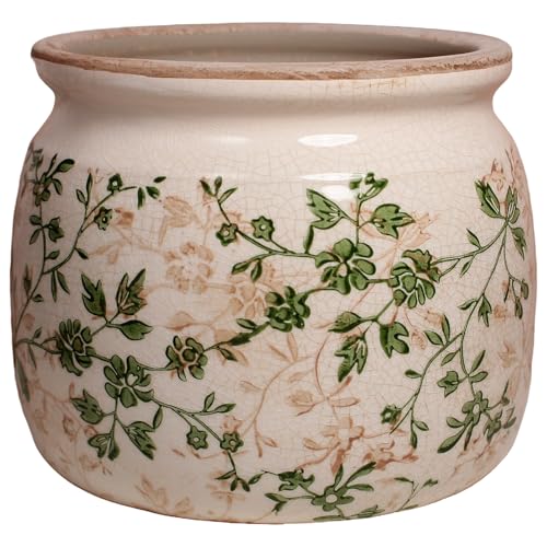 Vintage Country Ceramic Vase and Planters (Sage Beige / 6.3 in)