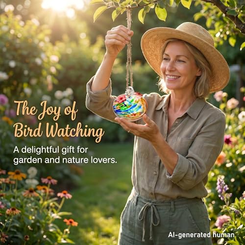3in Glass Hummingbird Feeder Hanging Feeder with 2 Feeding Port for Outside (F)