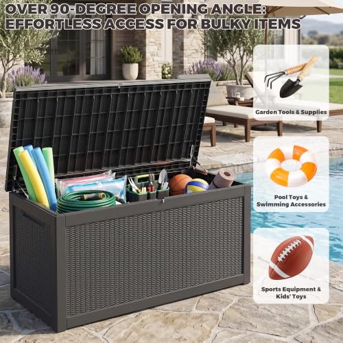 Outdoor Storage Box (Black / 320 Gallon 3.1 XXL)