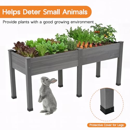 72"x24"x30" Raised Garden Bed with Legs (Gray / 72×24×30 In -Regular)