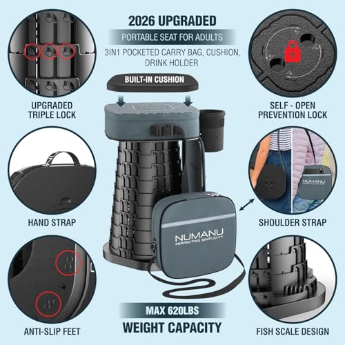 XXL Collapsible Stool (XXL Square (Stool & 3IN1 Carry Bag))