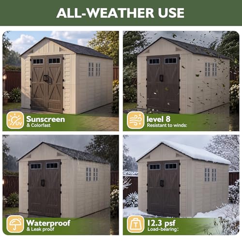 8x12 Ft Outdoor Storage Shed with Floor (8x12)
