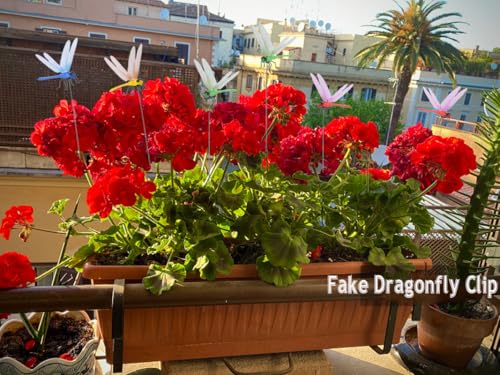 20 PCS 3D Dragonfly Clips Colorful Hat Clip Fake Dragonfly Garden Decor for Patio Outdoor Indoor (20 Count)