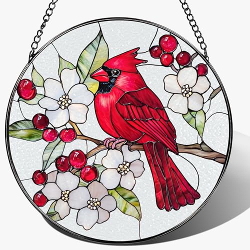 8″ Cardinal Stained Glass Suncatcher (Cardinal)