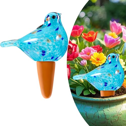 Glass Bird Shaped Plant Watering Ball Glass Automatic Watering Ball Flower Pot Insertion Spike Drip Irrigation Device Watering Ball Irrigation System Plant Enthusiast Gift