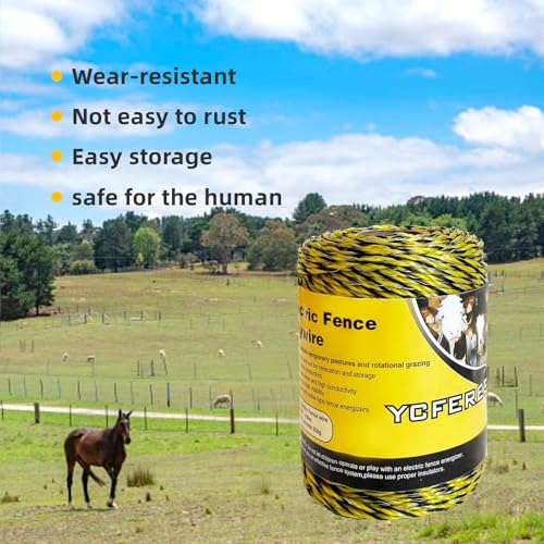 Upgraded Electric Fence Polywire 330 Feet (330 Feet/100 Meters)