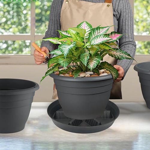 4 Pack Plant Saucer 17 inch 2 Pack (17"-4 Pack / Black)