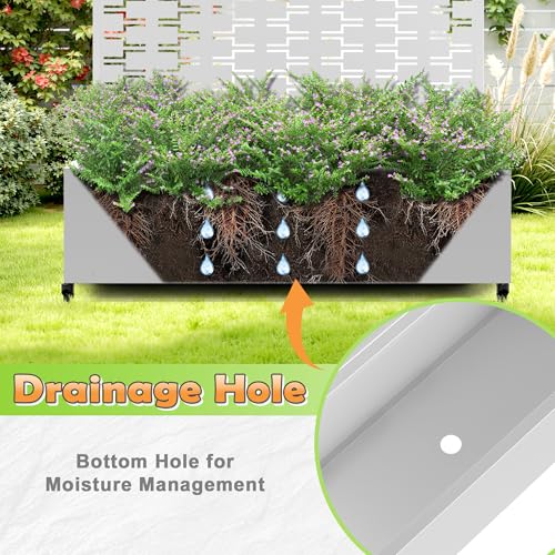 Metal Raised Garden Bed (White-brick / 71" x 47" x 16")
