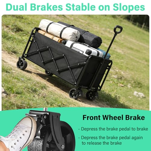 Upgraded Heavy Duty Foldable Wagon (Black_550lbs)