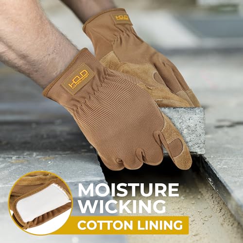 Leather Gardening Gloves (Khaki (1 Pair) / Small)