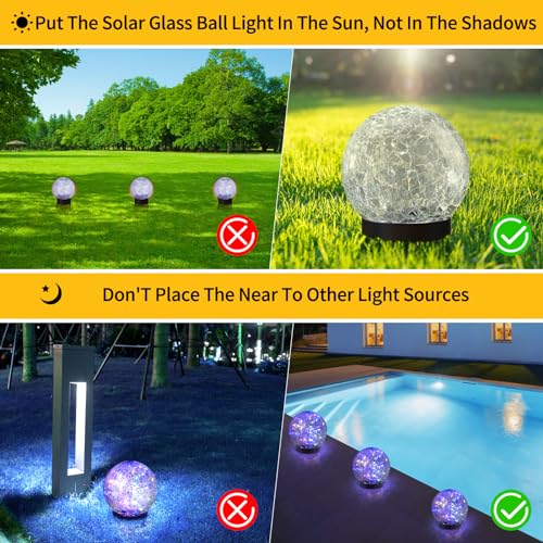 Solar Globe Lights Outdoor Waterproof (Multicolor / 6 Globes)