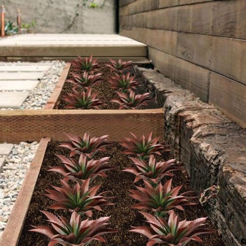 Large Artificial Succulents Aloe Plants Real Touch Fake Flowers Unpotted for Home Wedding Festival Arrangement (Red-4pcs)