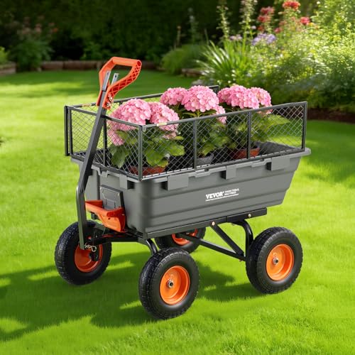 10 Cu.Ft 1200LBS Poly Garden Cart Dump Wagon (Grey01)