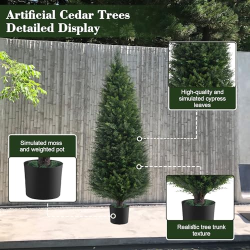 2Pack 5FT Artificial Cedar Tree (5 Ft - 2pack)