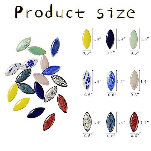 70 Pieces Petal Ceramics Mosaic Tiles for Crafts