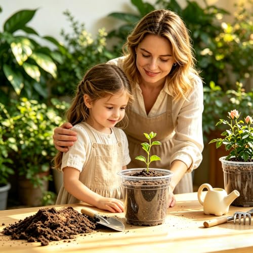 30 Pack 7 Inch Clear Nursery Pots with Drainage Holes (7Inch-30Pack)