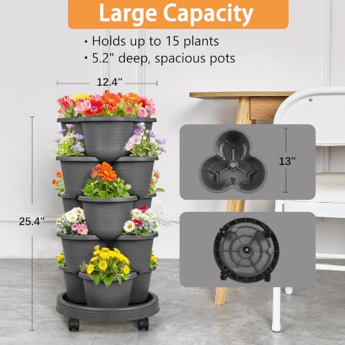5 Tier Vertical Garden Planter (Dark Gray / 5 Tier)