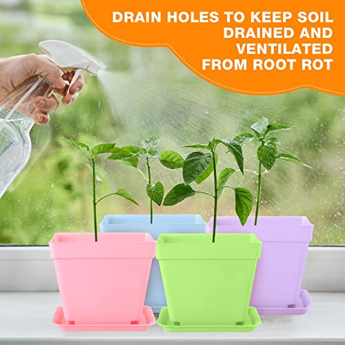 100 Pcs 4 Inch Small Plants Pot Bulk Flower Pots (Classic Color)