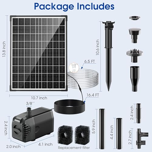 20W Solar Pond Pump 320GPH Dry (20W)