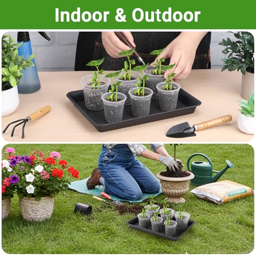 3 Packs Plant Tray (11 Inch / Black)