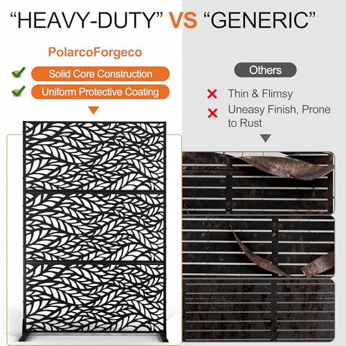 Metal Outdoor Privacy Screen (71"H×47"W / Black Spring)